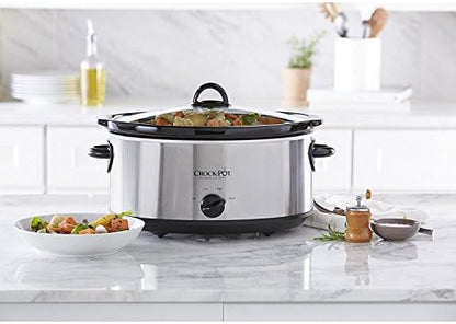 7 Quart Oval Manual Slow Cooker – Stainless Steel - Curated Catalog Q3