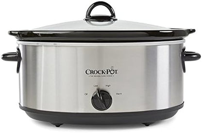7 Quart Oval Manual Slow Cooker – Stainless Steel - Curated Catalog Q3