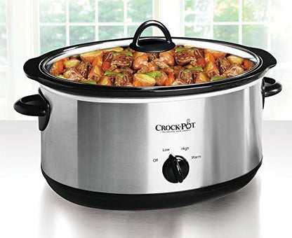7 Quart Oval Manual Slow Cooker – Stainless Steel - Curated Catalog Y3