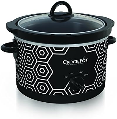 4.5 Quart Portable Slow Cooker – Black & White - Curated Catalog F4