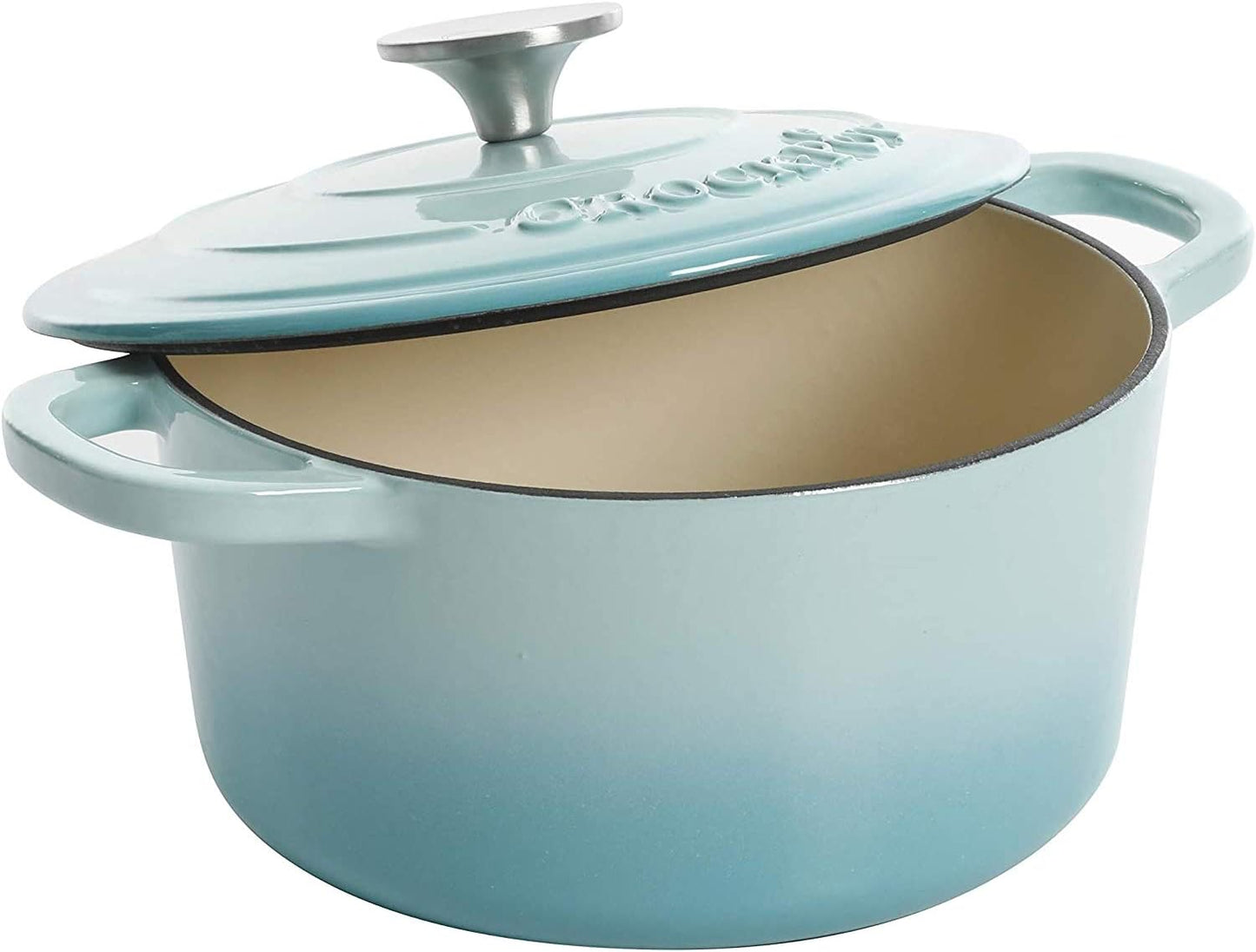3 Quart Enameled Cast Iron Dutch Oven – Aqua - Curated Catalog W2