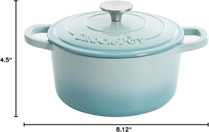 3 Quart Enameled Cast Iron Dutch Oven – Aqua - Curated Catalog W2