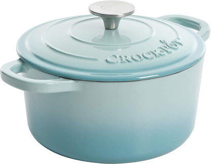 3 Quart Enameled Cast Iron Dutch Oven – Aqua - Curated Catalog W2